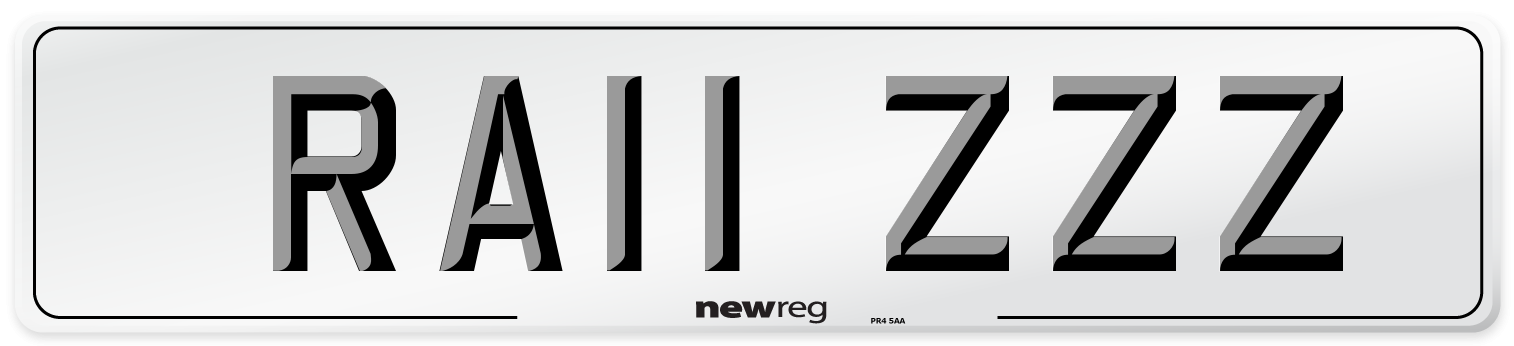 RA11 ZZZ Number Plate from New Reg